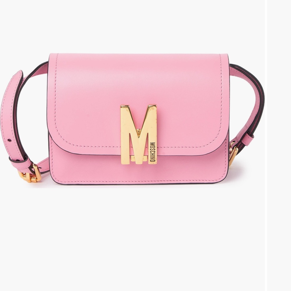 Moschino Pink Crossbody Bag with Gold Logo